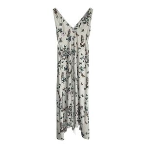 Beach Road by Josa Dress One‎ Size Ivory Multicolour Butterfly Print Belted